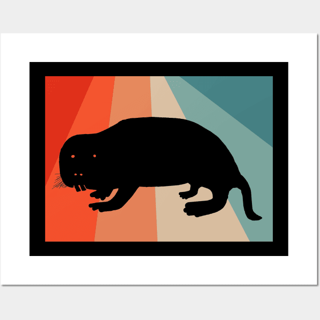 Vintage naked mole rat retro design rodent animal Wall Art by FindYourFavouriteDesign